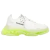Triple S Sneaker „Clear Sole – Weiß-Fluo-Gelb“ 544351W2FR19073