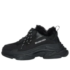 Triple S Sneaker „Faux Fur Black“ 668563W3CQ51000