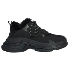 Triple S Sneaker „Faux Fur Black“ 668563W3CQ51000