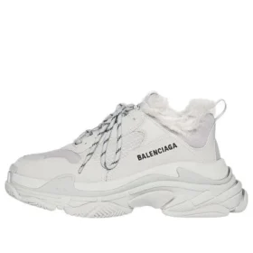 Triple S Sneaker „Faux Fur – Grau“ 668562W3CQ51210