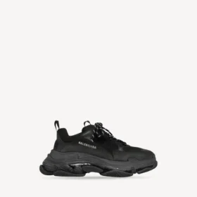 Triple S Sneaker für Herren mit transparenter Sohle in Schwarz
