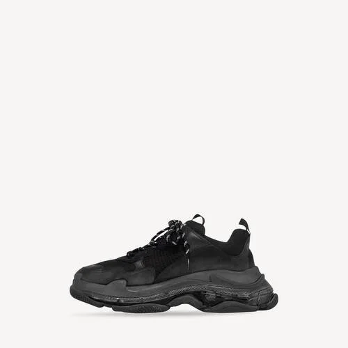 Triple S Sneaker für Herren mit transparenter Sohle in Schwarz Triple S Sneaker für Herren mit transparenter Sohle in Schwarz