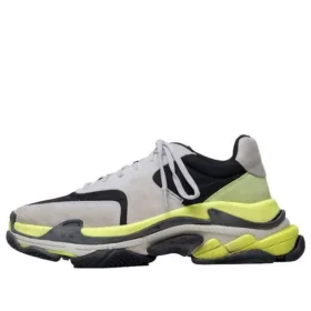 Triple S Sneaker „Hellgrau Neon-Gelb“ 533888W09T21293