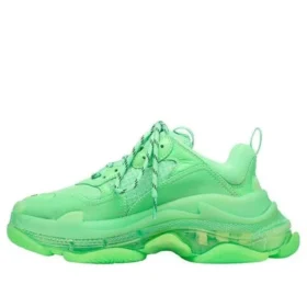 Triple S Sneaker mit transparenter Sohle „Neon Green“ 544351W2CF13801