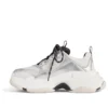 Triple S Sneaker „Schwarz Weiß Silber Double Foam und Mesh“ 524039W2FWM8191