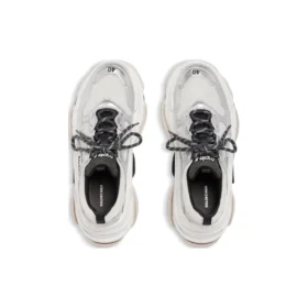 Triple S Sneaker „Schwarz Weiß Silber Double Foam und Mesh“ 524039W2FWM8191