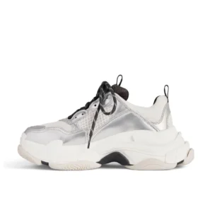 Triple S Sneaker „Schwarz, Weiß und Silber, Double Foam und Mesh“ 536737W2FWM8191