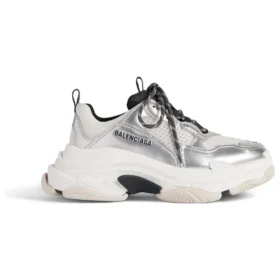Triple S Sneaker „Schwarz, Weiß und Silber, Double Foam und Mesh“ 536737W2FWM8191