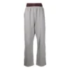 Trompe-l’œil-Jogginghose mit doppeltem Bund „Rot-Grau“ 662627TKM366100