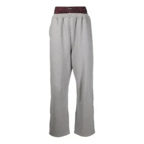 Trompe-l’œil-Jogginghose mit doppeltem Bund „Rot-Grau“ 662627TKM366100