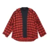 Trompe-l’œil-Karohemd und T-Shirt „Red Navy“ 699371TNM256167