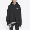 Turn Hoodie mit Reißverschluss, weite Passform „Schwarz“ 674719TLVB49034
