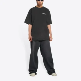 Turn Slit T-Shirt „Washed Black“ 675016TLVB39034