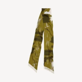 Twilly-Schal für Damen mit Pinsel-Print in Dunkelkaki