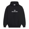 Unisex FW21 Fleece mit Logo-Aufdruck, langärmelig, mit Kapuze, schwarz 600583TKVI81070