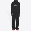 Unisex FW21 Fleece mit Logo-Aufdruck, langärmelig, mit Kapuze, schwarz 600583TKVI81070