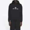 Unisex FW21 Fleece mit Logo-Aufdruck, langärmelig, mit Kapuze, schwarz 600583TKVI81070