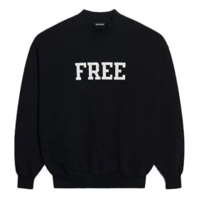 Unisex FW21 Sweatshirt mit Rundhalsausschnitt und kostenlosem Aufdruck, schwarz 652981TKVD41070