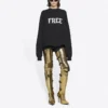 Unisex FW21 Sweatshirt mit Rundhalsausschnitt und kostenlosem Aufdruck, schwarz 652981TKVD41070
