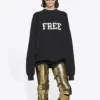 Unisex FW21 Sweatshirt mit Rundhalsausschnitt und kostenlosem Aufdruck, schwarz 652981TKVD41070