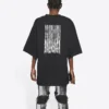 Unisex FW21 T-Shirt mit Rundhalsausschnitt und Aufdruck, schwarz 661715TKVE51070
