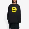 Unisex SS21 Rundhals-Sweatshirt mit Aufdruck, schwarz 651796TKVA11012
