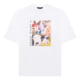 Unisex-T-Shirt mit „I Love Dogs“-Aufdruck, weiß, 641614TJVH19000 Unisex-T-Shirt mit „I Love Dogs“-Aufdruck, weiß, 641614TJVH19000