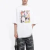 Unisex-T-Shirt mit „I Love Dogs“-Aufdruck, weiß, 641614TJVH19000