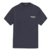 Unisex-T-Shirt mit Logo-Muster und kurzen Ärmeln, marineblau 556150TAV444128