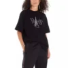 Unisex-T-Shirt mit Paris-Aufdruck, Rundhalsausschnitt, schwarz 594599TGV661000