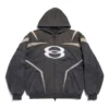 Unity Sports Icon Biker-Hoodie mit Reißverschluss, Oversize „Schwarz Weiß“ 790359TQVM21070