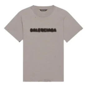 Unscharfes Logo, Loch-Design, Retro-Klassiker, Kurzarm, Unisex, Grau 661705TKVD58174