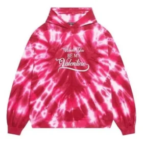 Valentinstag-Tie-Dye-Hoodie, weite Passform „Rot“ 675003TLVI86802 Valentinstag-Tie-Dye-Hoodie, weite Passform „Rot“ 675003TLVI86802