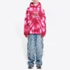 Valentinstag-Tie-Dye-Hoodie, weite Passform „Rot“ 675003TLVI86802