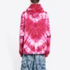 Valentinstag-Tie-Dye-Hoodie, weite Passform „Rot“ 675003TLVI86802