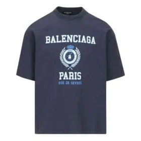 Varsity-Logo-T-Shirt mit kurzen Ärmeln „Navy“ 612966TMV954140