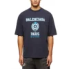 Varsity-Logo-T-Shirt mit kurzen Ärmeln „Navy“ 612966TMV954140