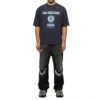 Varsity-Logo-T-Shirt mit kurzen Ärmeln „Navy“ 612966TMV954140