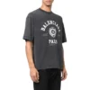 Varsity-Logo-T-Shirt mit kurzen Ärmeln „Washed Black“ 612966TMV981000