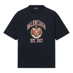 Varsity-Logo-T-Shirt, mittlere Passform „Schwarz“ 612966TLV891076