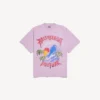 Vintage-Surfer-T-Shirt für Damen in Oversize-Passform, altrosa