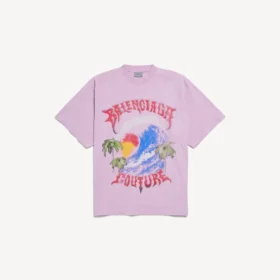 Vintage-Surfer-T-Shirt für Damen in Oversize-Passform, altrosa