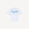 Weißes Kurzarm-Top für Damen mit Sketchy-Motiv Weißes Kurzarm-Top für Damen mit Sketchy-Motiv