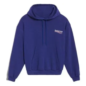 Weit geschnittener Baumwoll-Hoodie Blau 578135TIV531195