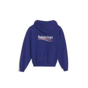 Weit geschnittener Baumwoll-Hoodie Blau 578135TIV531195