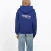 Weit geschnittener Baumwoll-Hoodie Blau 578135TIV531195