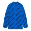 Wollpullover mit Rundhalsausschnitt und durchgehendem Logo „Blue“ 657400T15673964