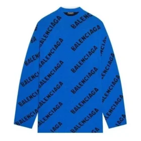 Wollpullover mit Rundhalsausschnitt und durchgehendem Logo „Blue“ 657400T15673964 Wollpullover mit Rundhalsausschnitt und durchgehendem Logo „Blue“ 657400T15673964