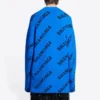Wollpullover mit Rundhalsausschnitt und durchgehendem Logo „Blue“ 657400T15673964