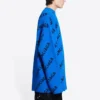 Wollpullover mit Rundhalsausschnitt und durchgehendem Logo „Blue“ 657400T15673964